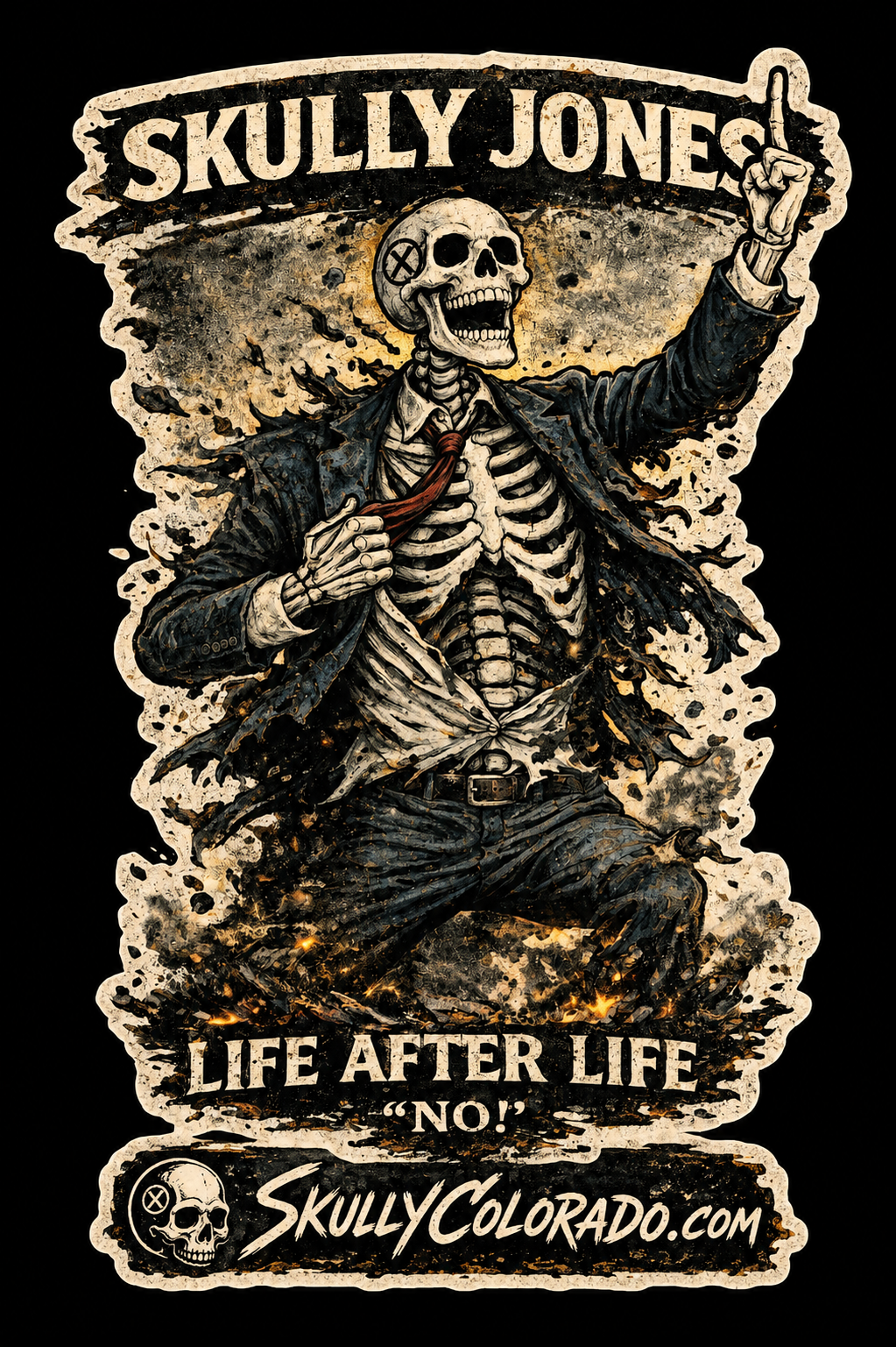 Skully Jones — Life After Life "No!" — Sticker