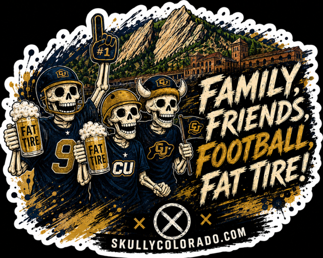 Family, Friends, Football, Fat Tire! (CU) — Sticker